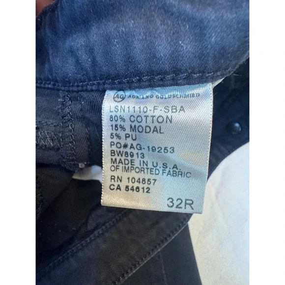 AG Adriano Goldschmied The Stilt Cigarette Leg Black Jeans 32R LSN1110-F-SBA - Picture 4 of 13